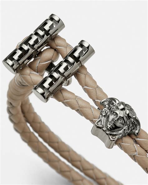 versace braided leather bracelets